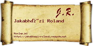 Jakabházi Roland névjegykártya