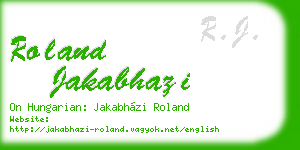 roland jakabhazi business card